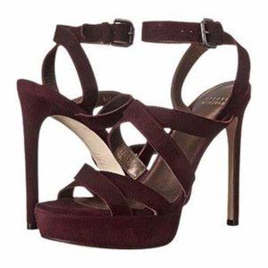 Stuart Weitzman Soundtrack Suede Leather Burgundy Stiletto Heels Size 9.5